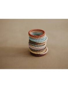3 BRAZALETES PEARL MORDEDOR LILAC / CYAN / SOFT PEACH MUSHIE 2