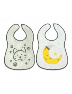 PACK 2 BABEROS GRIS KIOKIDS