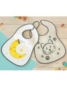 PACK 2 BABEROS GRIS KIOKIDS 2