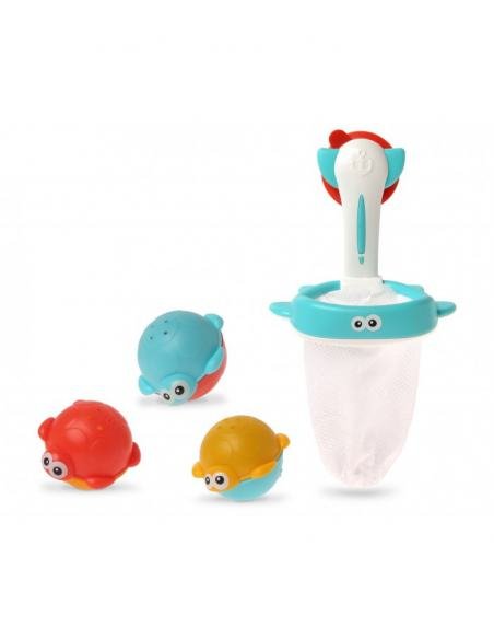 CANASTA Y RED DE PESCA 2 EN 1 JUGUETE PARA EL BAÑO KIOKIDS