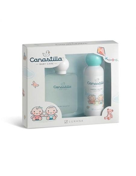 SET REGALO COLONIA Y JABÓN LIQUIDO CANASTILLA