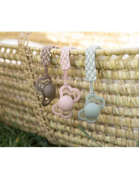 CHUPETERO TRENZADO BLUSH / IVORY BIBS