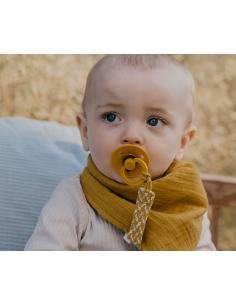 CHUPETERO TRENZADO IVORY / MUSTARD / VAINILLA BIBS 2