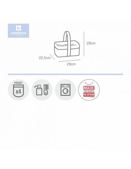 CESTA CANASTILLA VICHY10 CELESTE CAMBRASS