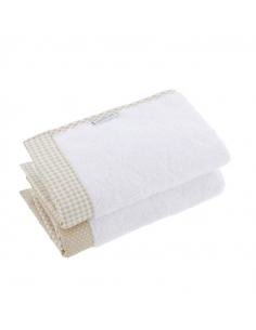 JUEGO 2 TOALLAS VICHY10 BEIGE CAMBRASS