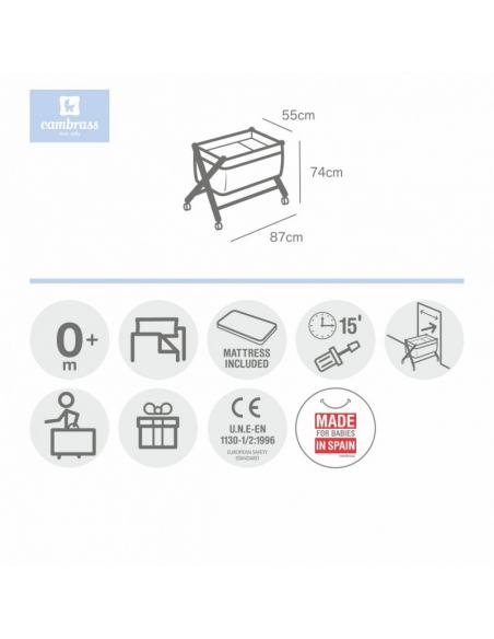 MINICUNA TIJERA MADERA VICHY10 BEIGE/BCO CAMBRASS