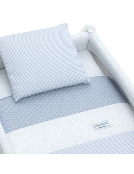 MINICUNA TIJERA MADERA VICHY10 CELESTE/BCO CAMBRASS