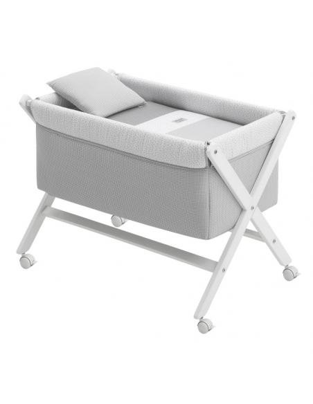 MINICUNA TIJERA MADERA VICHY10 GRIS/BCO CAMBRASS