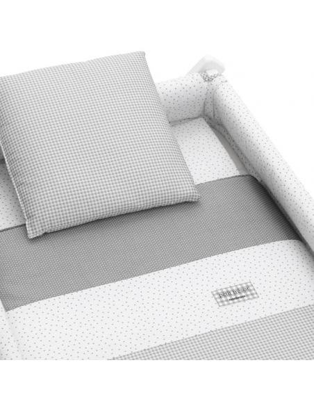 MINICUNA TIJERA MADERA VICHY10 GRIS/BCO CAMBRASS