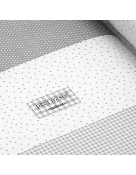 MINICUNA TIJERA MADERA VICHY10 GRIS/BCO CAMBRASS