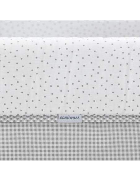 MINICUNA TIJERA MADERA VICHY10 GRIS/BCO CAMBRASS