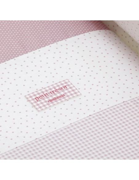 MINICUNA TIJERA MADERA VICHY10 ROSA/BCO CAMBRASS