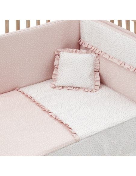 COLCHA + PROTECTOR CUNA LIBERTY ROSA CAMBRAS