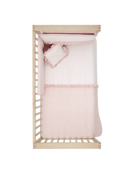 COLCHA + PROTECTOR CUNA LIBERTY ROSA CAMBRAS