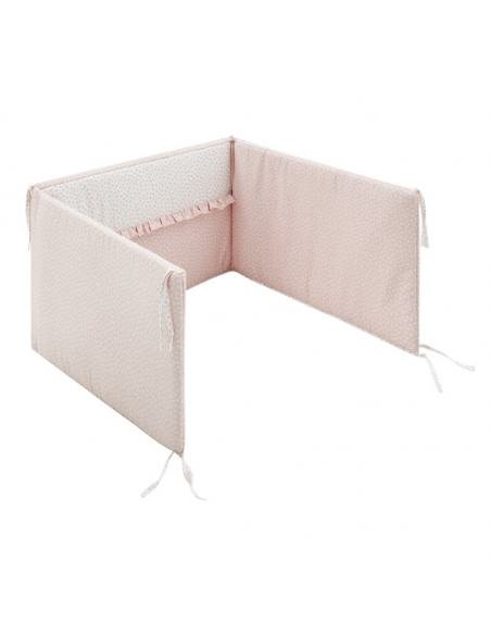 COLCHA + PROTECTOR CUNA LIBERTY ROSA CAMBRAS
