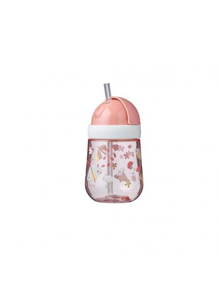 VASO CON PAJITA MIO 300 ML FLORES Y MARIPOSAS LITTLE DUTCH