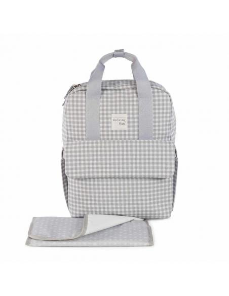 MOCHILA I LOVE VICHY GRIS WALKING MUM