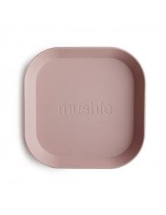 PACK DOS PLATOS CUADRADOS SOLID BLUSH MUSHIE