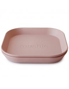 PACK DOS PLATOS CUADRADOS SOLID BLUSH MUSHIE 2