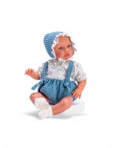 MUÑECA LEO CAMISA FLORES PANTALÓN C/TIRANTES AZULÓN ASI