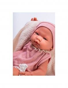 MUÑECA MARIA BODY Y GORRO PUNTO ROSA MANTA BEIGE ASI 2
