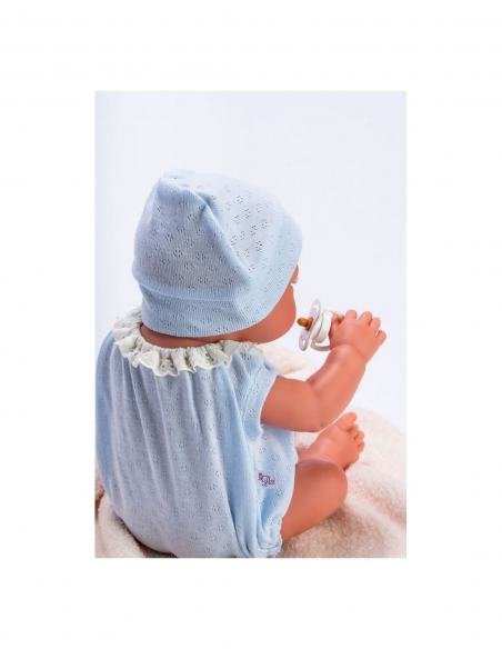 MUÑECA PABLO BODY Y GORRO PUNTO AZUL MANTA BEIGE ASI