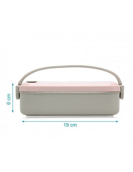 CAJA ALMUERZO ACERO INOXIDABLE CON ASA CONEJO ROSA KIOKIDS