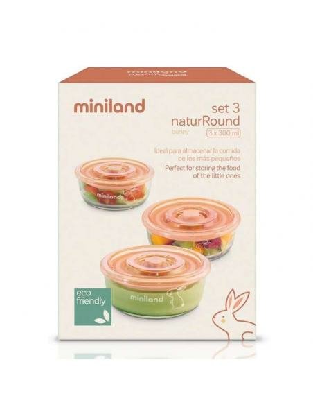 SET 3 RECIPIENTES VIDRIO NATURROUND BUNNY MINILAND