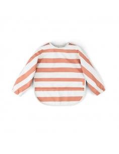 BABERO CON BOLSILLOS Y MANGAS STRIPES PAPAYA DONE BY DEER