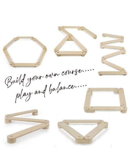 SET CIRCUITO DE EQUILIBRIO DE MADERA TOCTOYS