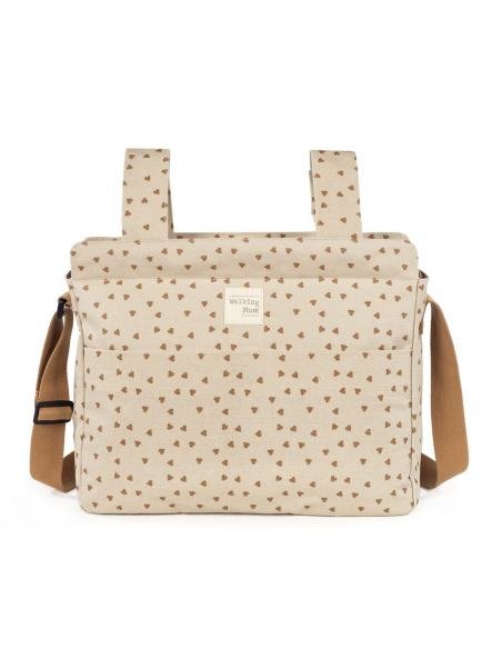 BOLSA CANASTILLA CORAZONES POPPY CANELA WALKING MUM