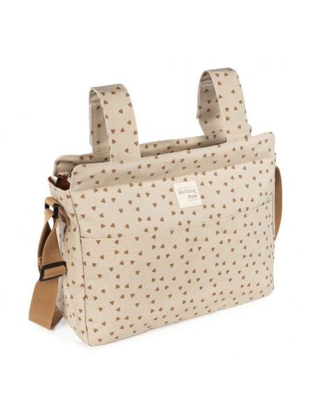 BOLSA CANASTILLA CORAZONES POPPY CANELA WALKING MUM