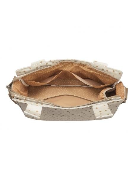 BOLSA CANASTILLA CORAZONES POPPY CANELA WALKING MUM