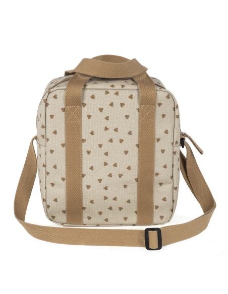 BOLSA TÉRMICA BIBERONES BEBÉS CORAZONES POPPY CANELA WALKING MUM