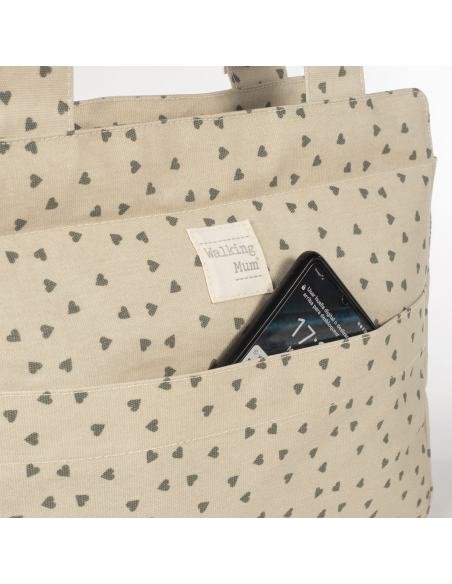 BOLSA CANASTILLA CORAZONES POPPY MUSGO WALKING MUM