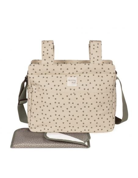 BOLSA CANASTILLA CORAZONES POPPY MUSGO WALKING MUM
