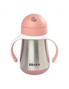 VASO CON PAJITA DE ACEROINOXIDABLE 250 ML OLD PINK BÉABA