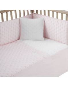 COLCHA Y PROTECTOR DE CUNA SOFT ROSA CAMBRASS