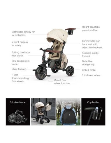 TRICICLO EVOLUTIV 8 EN 1 COMFO MAX BLAC QPLAY