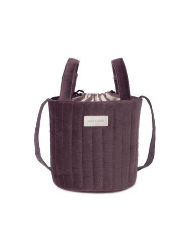 BOLSA BUCKET CHERRY VELVET PASITO A PASITO