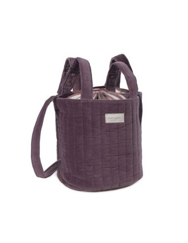 BOLSA BUCKET CHERRY VELVET PASITO A PASITO