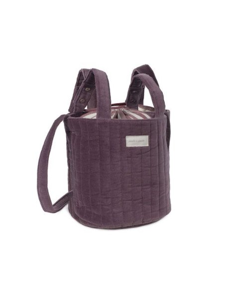 BOLSA BUCKET CHERRY VELVET PASITO A PASITO