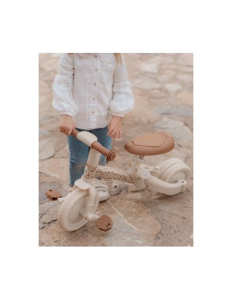 TRICICLO CON BARRA BLANCO FLORES LITTLE DUTCH