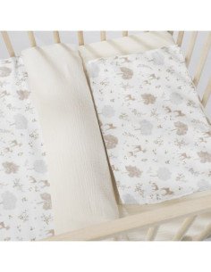 EDREDÓN + SÁBANA BAJERA + ALMOHADA CUNA NARA PASITO A PASITO 2